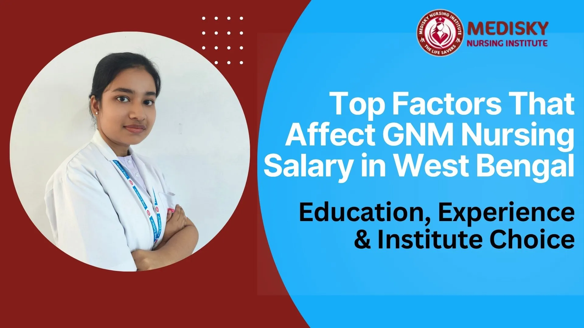 GNM Nursing student standing with books, representing education and career growth related to GNM Nursing Salary in West Bengal