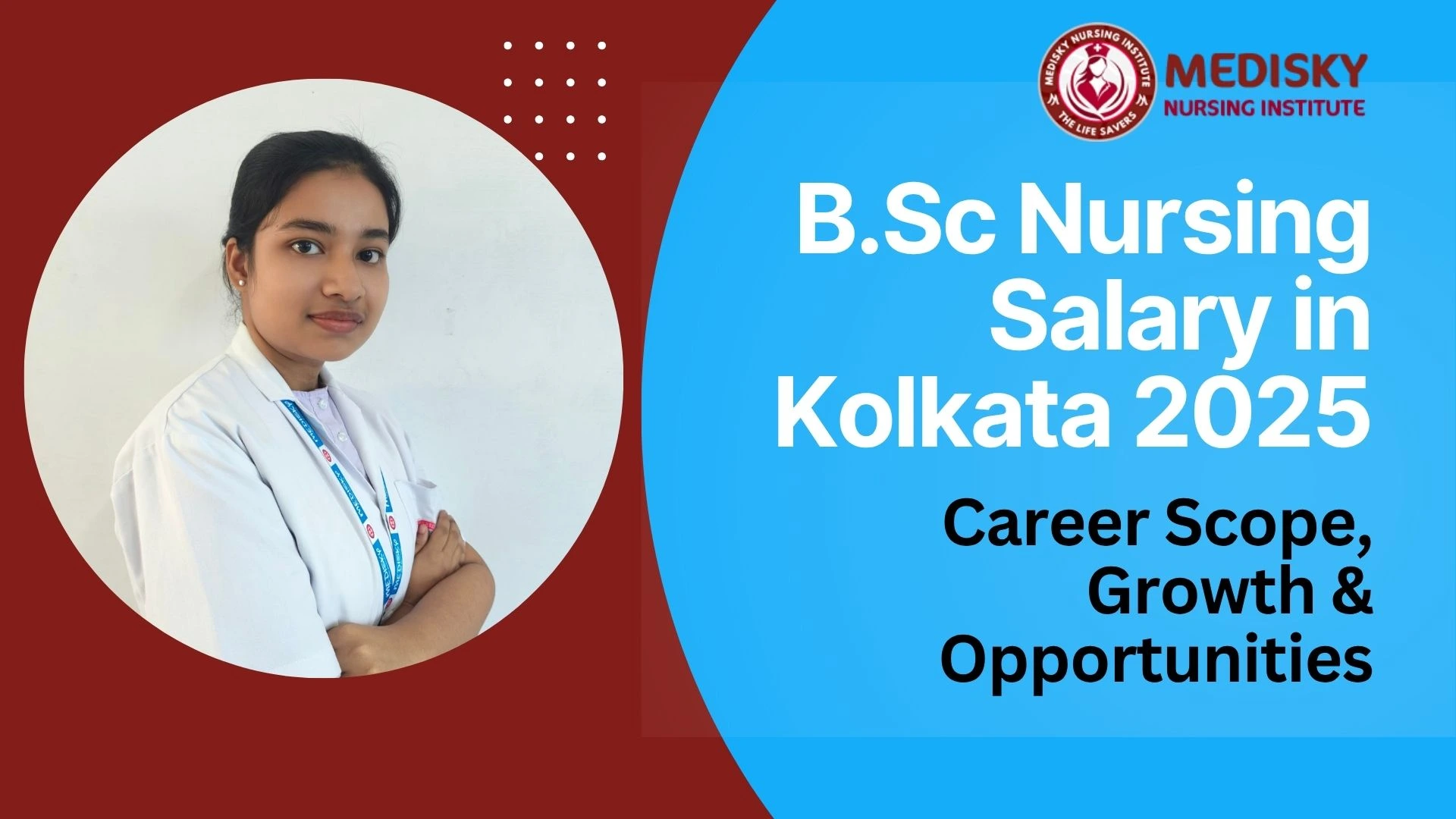 A B.Sc Nursing student standing with books, representing career growth, education, and B.Sc Nursing salary opportunities in Kolkata.