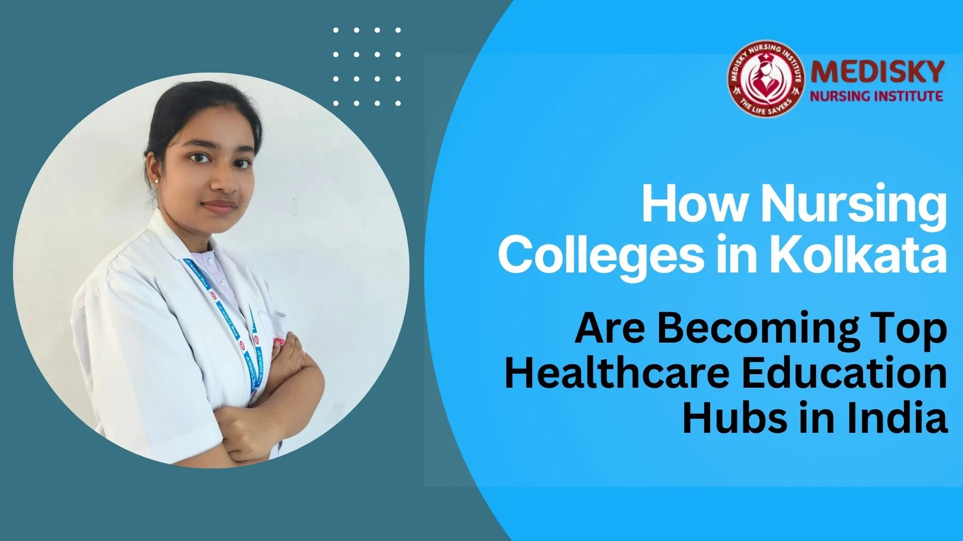 students standing with books at a nursing college in kolkata